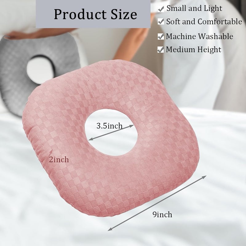 Wuronsa Ear Piercing Pillow for Side Sleepers, Pillow with an Ear Hole for CNH and Ear Pain Ear Inflammation Pressure Sores, O-Shaped Side Sleeping Pillow, Ear Guard Pillow (Light Pink) - Image 4